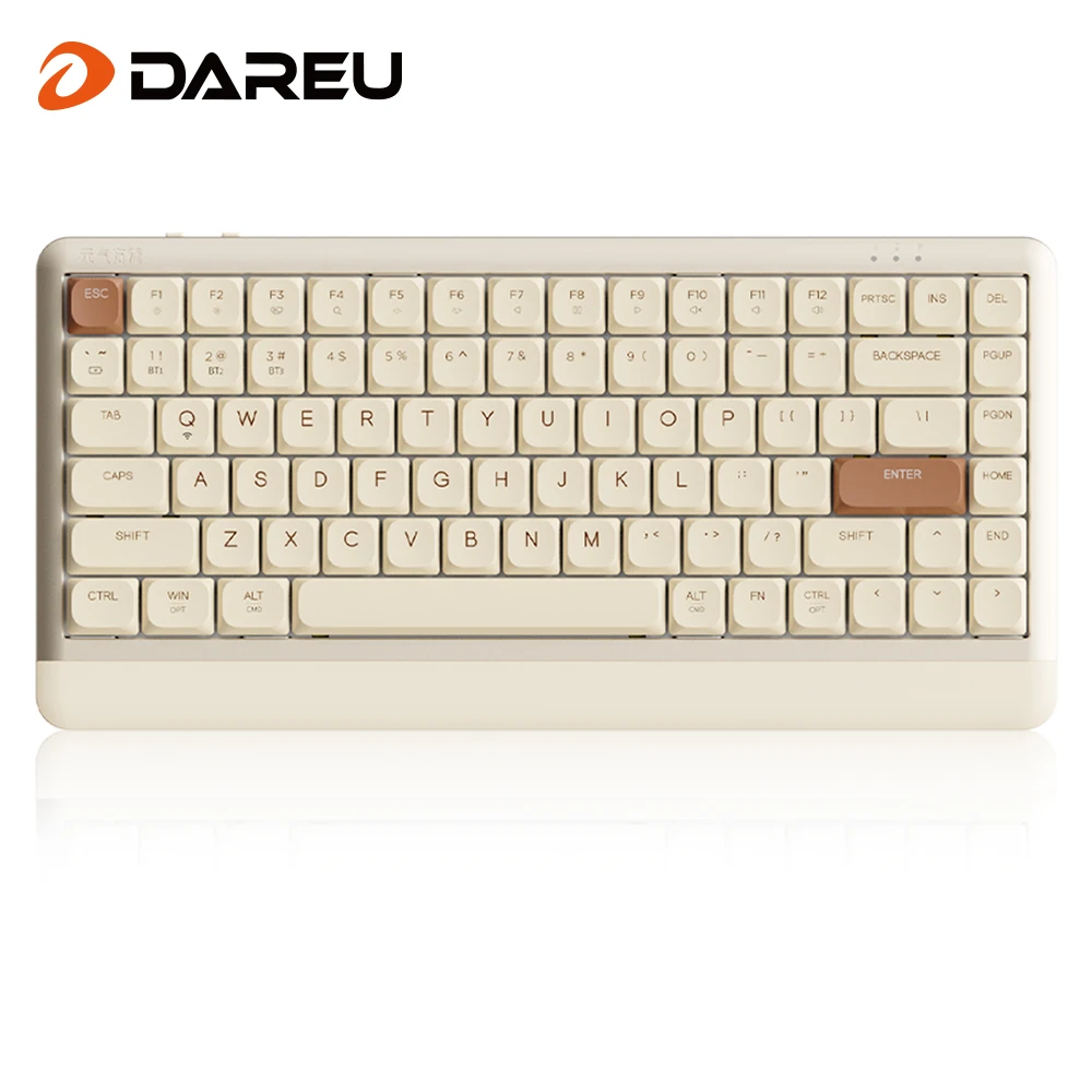 DAREU Tri-mode Mechanical Keyboard Bluetooth 2.4G Wireless 75% Layout with Palm Rest  Low Profile Linear Switches for Win / Mac