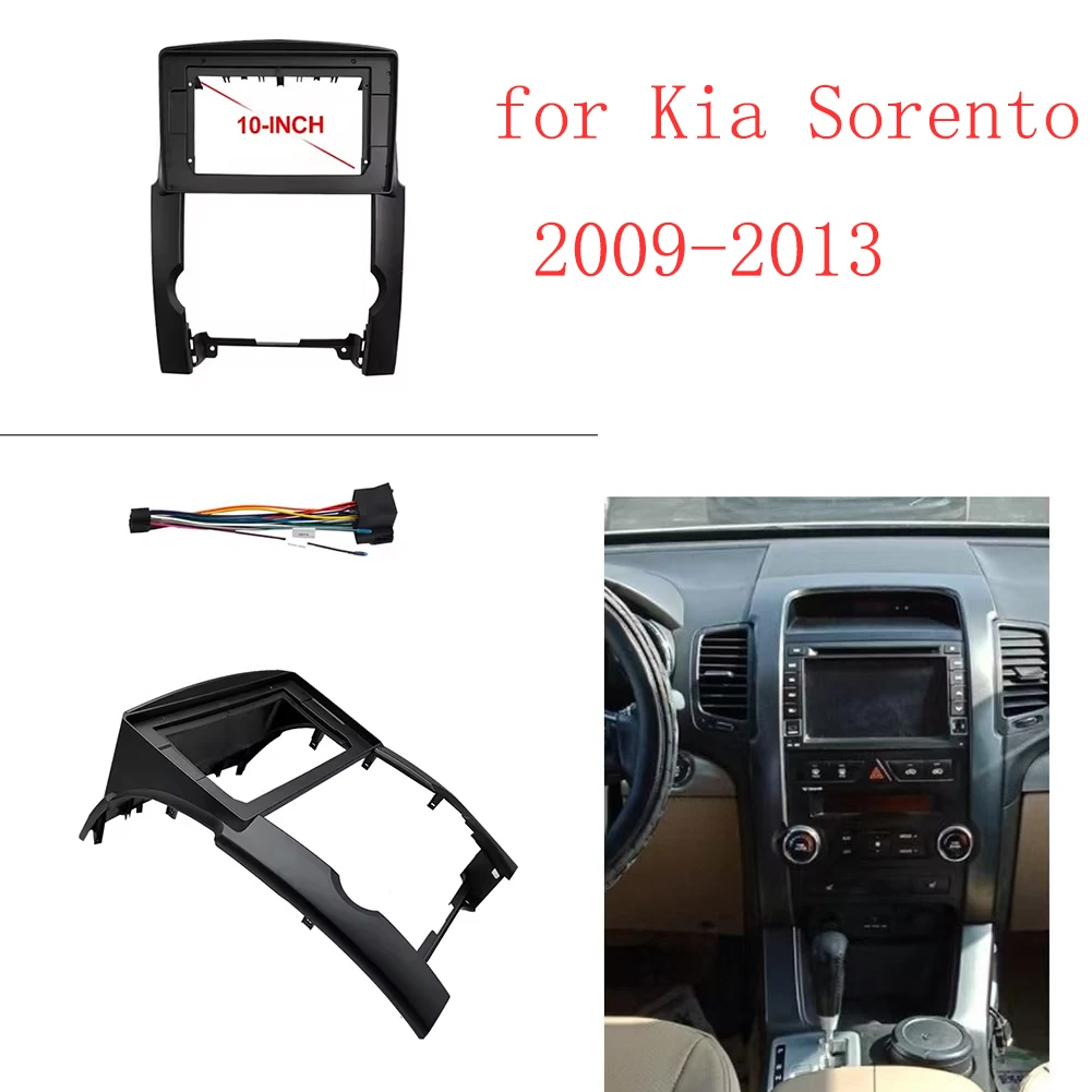 

10 inch Car Radio Fascia for Kia Sorento 2009 2010 2011 2012 2013Special Dash Trim Kit Frame Panel GPS Navigation Car Refitting