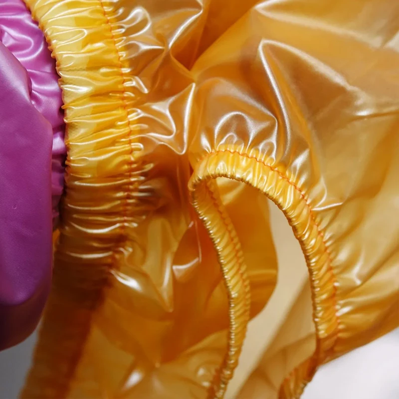 Handmake Yellow PVC Waterproof Panties Translucent Soft Smooth Plastic Briefs Couples Underwear