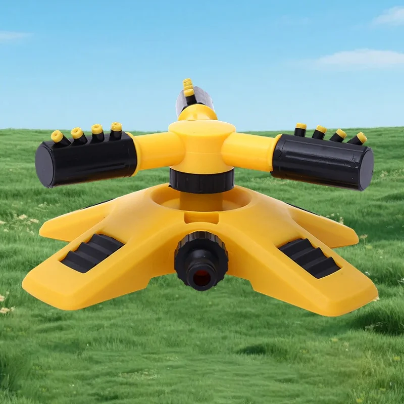 360 Degree Automatic Rotating Three Prong Sprinkler Head Irrigation Rotary Sprayer Series Connected Watering Device Irrigation