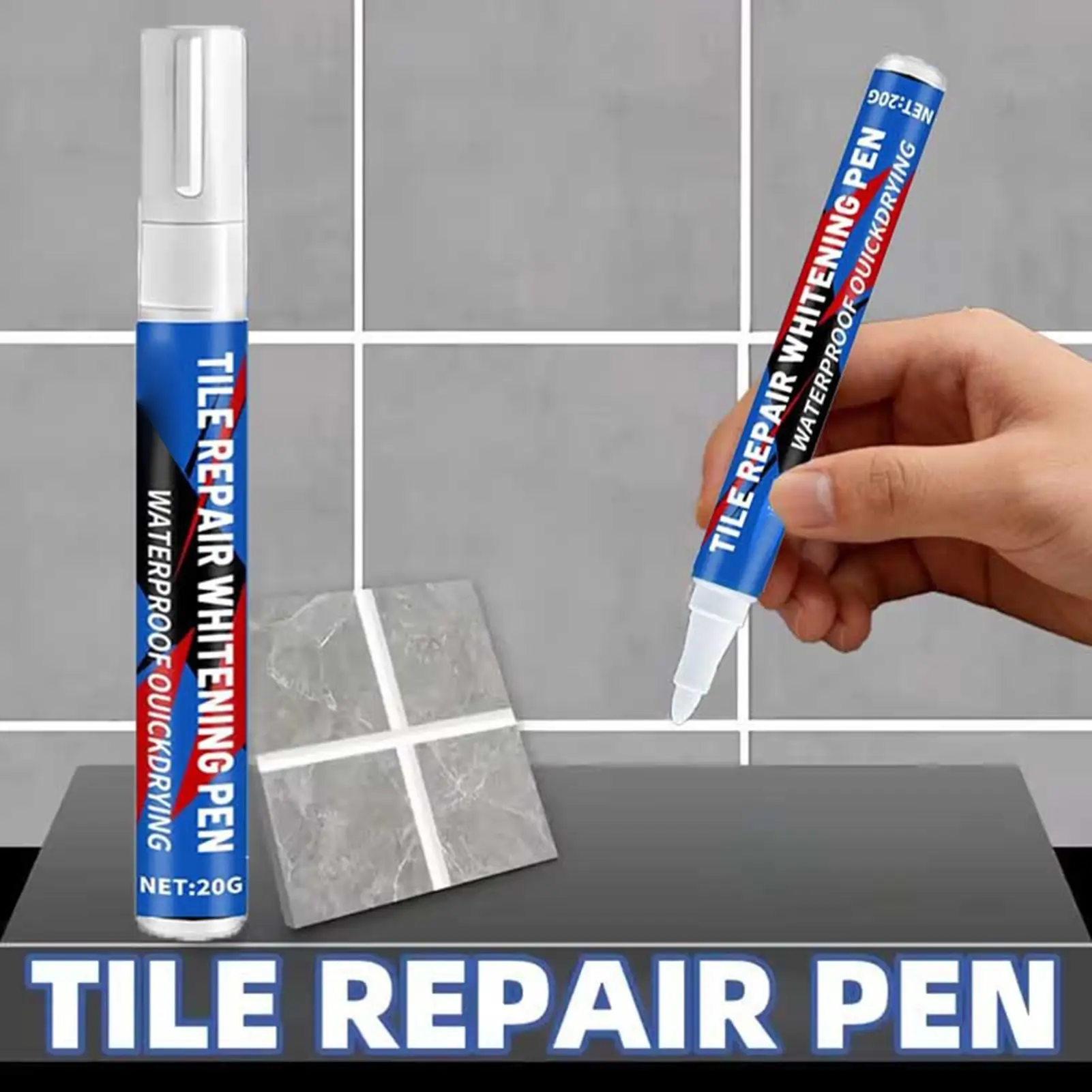 Waterproof Colorant Sealant Filler Grout Pen Tile Repair for Shower Bathroom Kitchen Ceramic Floor Wall Bathtub Sink Countertop
