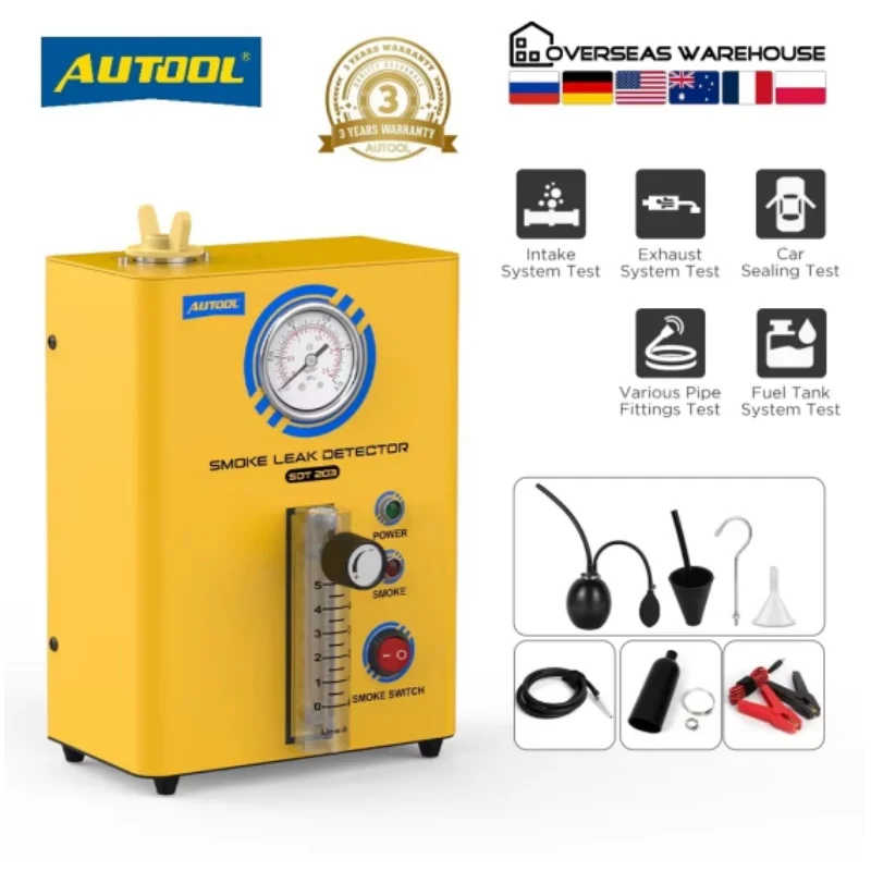 AUTOOL SDT203 Обновление системы EVAP Детектор дыма Тестер Локатор утечек труб Автомобильный диагностический анализатор утечки газа Smog Детектор *