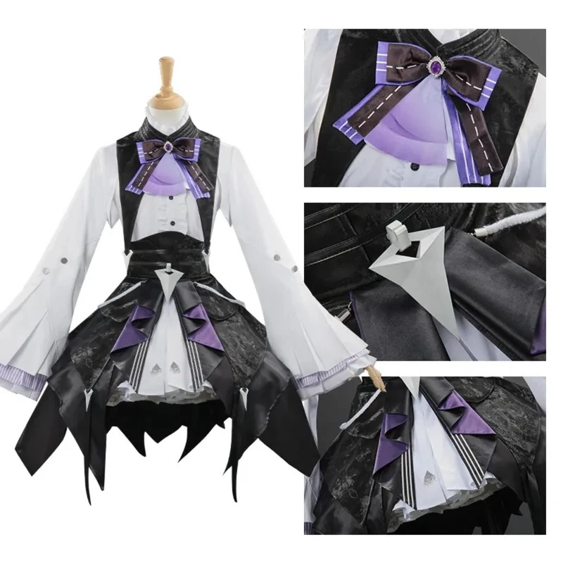 

Zenless Zone Zero Vivian Banshee Cosplay Costume Purple Elegant Dress Accessories Wig Set Halloween Stage Performance Cost yy:89