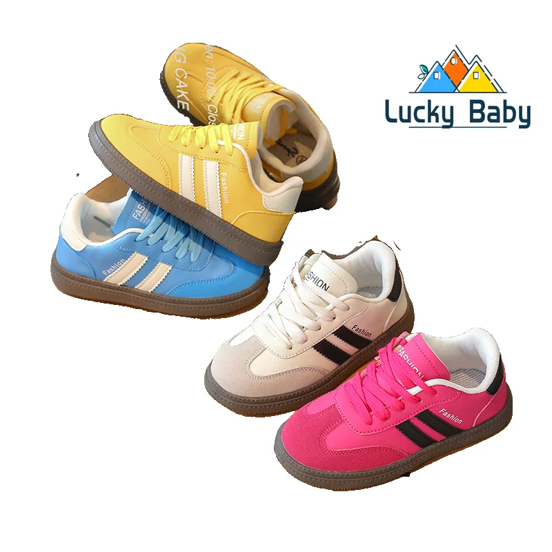 Children's Board Shoes 2-18 Years Old Four Seasons Models Gold Casual Boys Girls De Training Shoes Pink Soft Kid Baby Sneakers