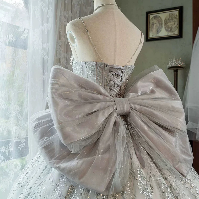 Vestido de novia sin tirantes, industria pesada, temperamento ligero de lujo, ceremonia para adultos, vestido de princesa, atuendo Formal personalizado