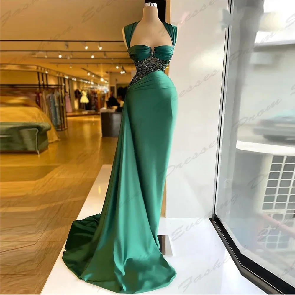 Customized Sexy Backless Elegant Party Evening Dresses Gorgeous Mermaid Off Shoulder Sleeveless Simple Slimming Mopping Prom Go