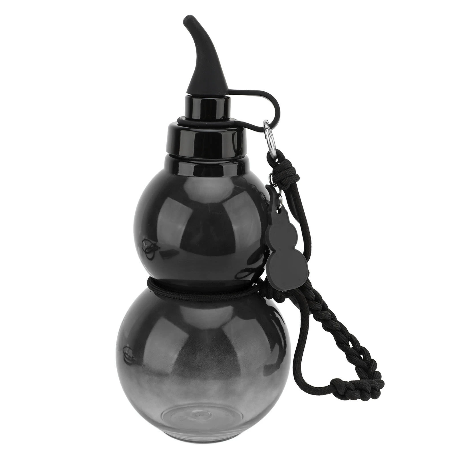 Gourd Sports Water Bottle 800ml Drop Proof Leak Proof Portable Gourd Drinking Bottle for Travel Black