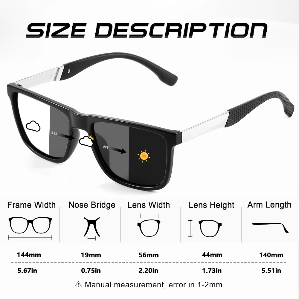 CRIXALIS Photochrome Sonnenbrille für Herren, UV-Schutz, klassisches Blaulicht, blockierende Farbtöne, Damen, Fahren, Angeln, Metall + Acetat-Rahmen – Detail 3