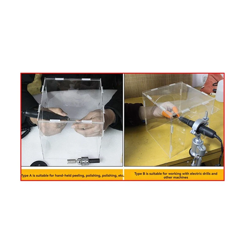 New Enclosed Grinding Dust Box Cover Polishing Dust Hood Dustproof Transparent Dust Hood Square