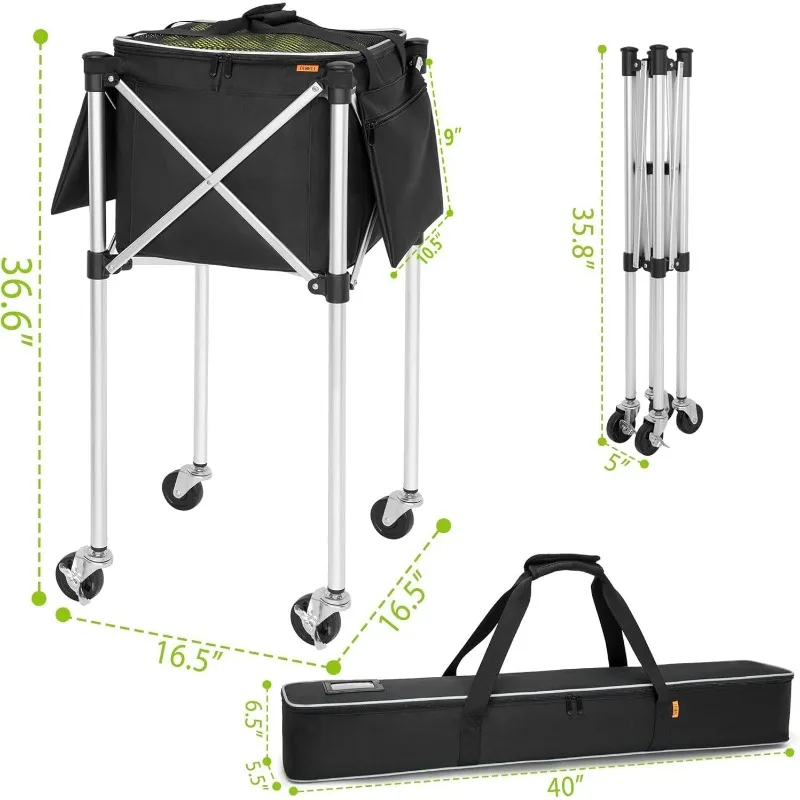 High-quality foldable multi-functional tennis cart, cart, pick-up cart, lightweight and portable aluminum alloy frame