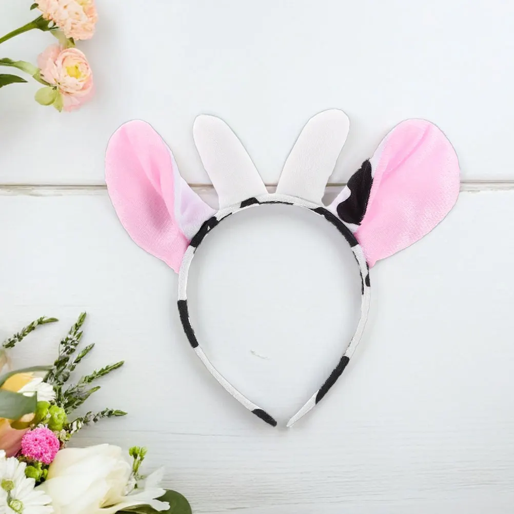 

2pcs Cow Ears Soft Costume Accessory Adjustable Animal Horn Headwear For Halloween Carnival Cosplay Party Daily Wear Women Kids
