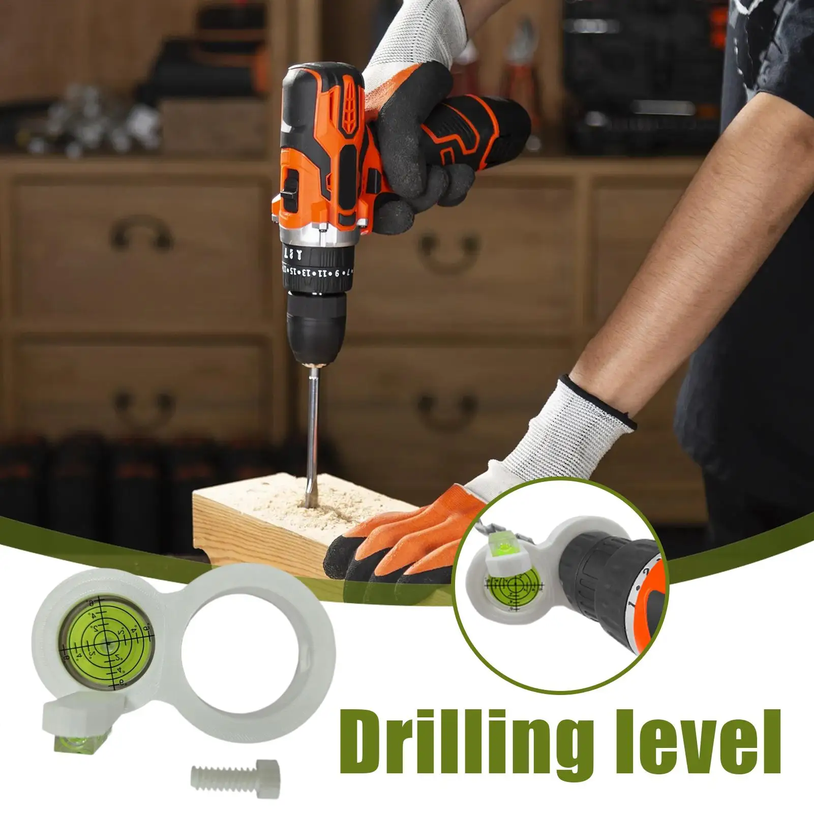 Hole Drilling Level Electric Drill Leveling Assistant Tool Precision Circular Spirit Level For Wall Decoration Pipeline Laying