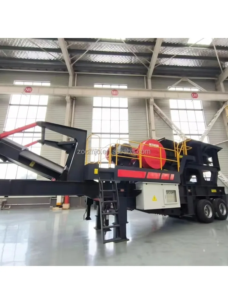 100-150t/h Portable Wheeled Mobile Concrete Crushing Station with Engine for Limestone Basalt River Pebbles