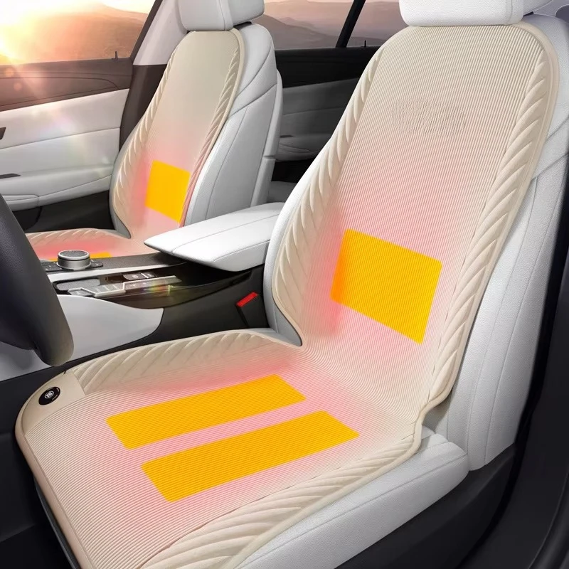 Car Seat Cushion Winter Warm Plush Heated Universal Seat Cover Car Electric Heating Seat Cushion Nano Silver Car Cushion