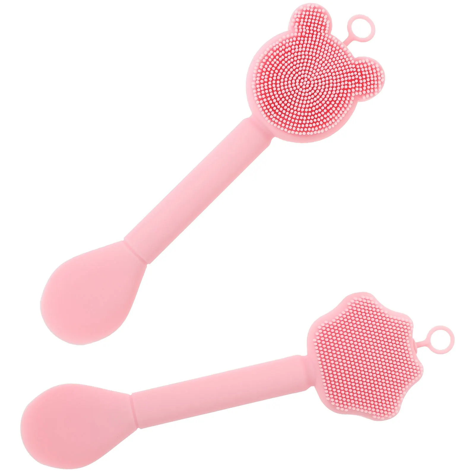 2 pezzi pennello per maschera facciale in silicone applicatore per maschera facciale a doppia estremità scrubber per la pulizia del viso morbido pelle del viso portatile leggera