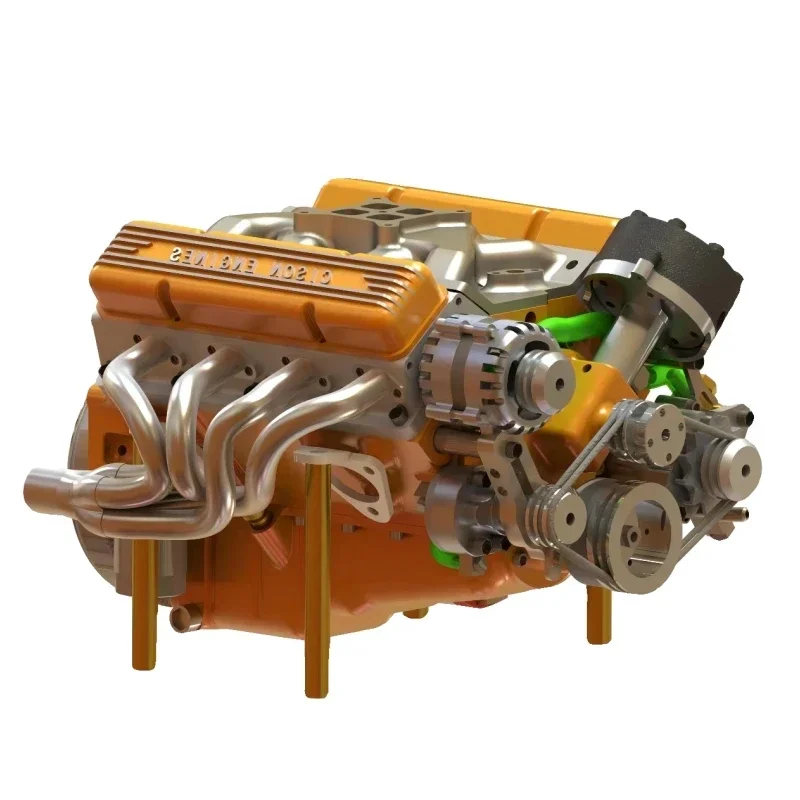 CISON OHV V8  Gasoline Engine Model Kits 4-Stroke 44cc Water-Cooled 1/6 Mini V8 Engine DIY Assembly Toy for Adults