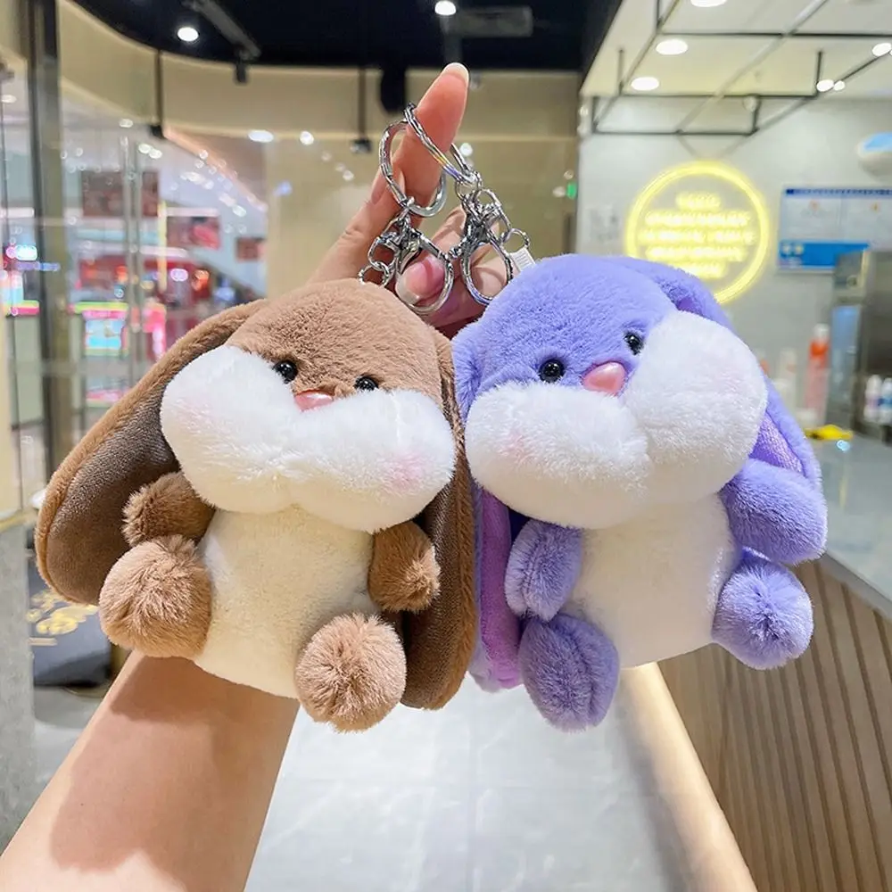 Gift Key Chain Hanging Decoration Accessories Backpack Pendant Key Ring Plush Rabbit Keyring Plush Keychain Rabbit Plush Doll