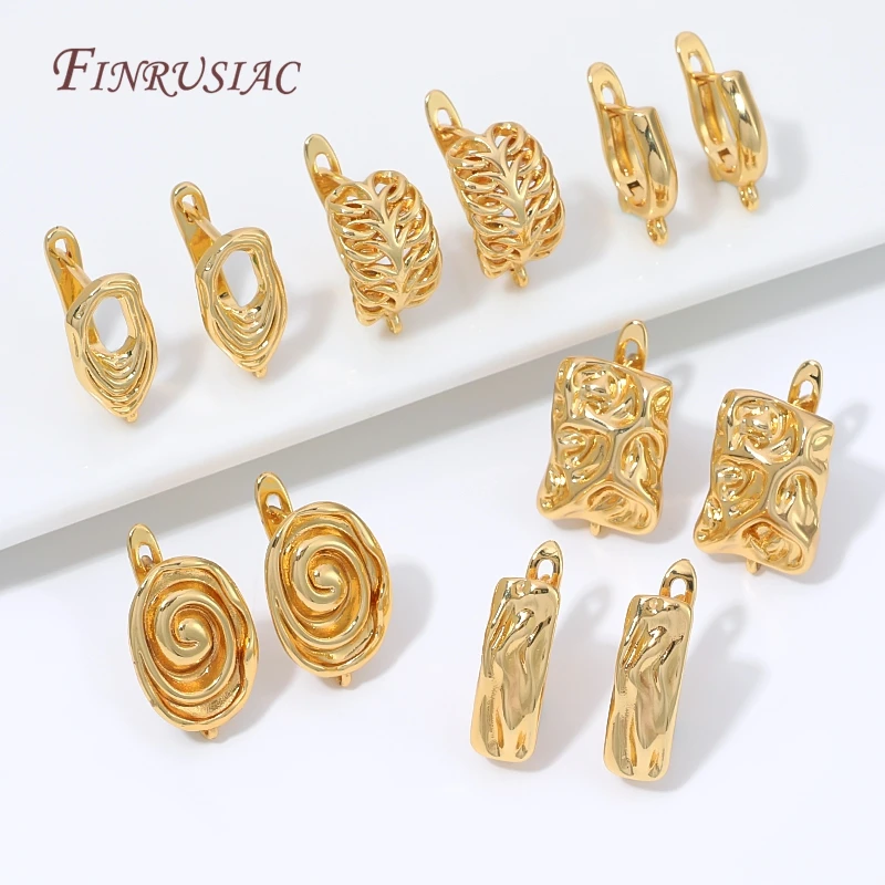 Vielseitige Kristall-Huggie-Ohrring-Basen, 18K vergoldet, Blumen-Ohrringverschluss, Rohlinge für DIY-Schmuckherstellung – Detail 14