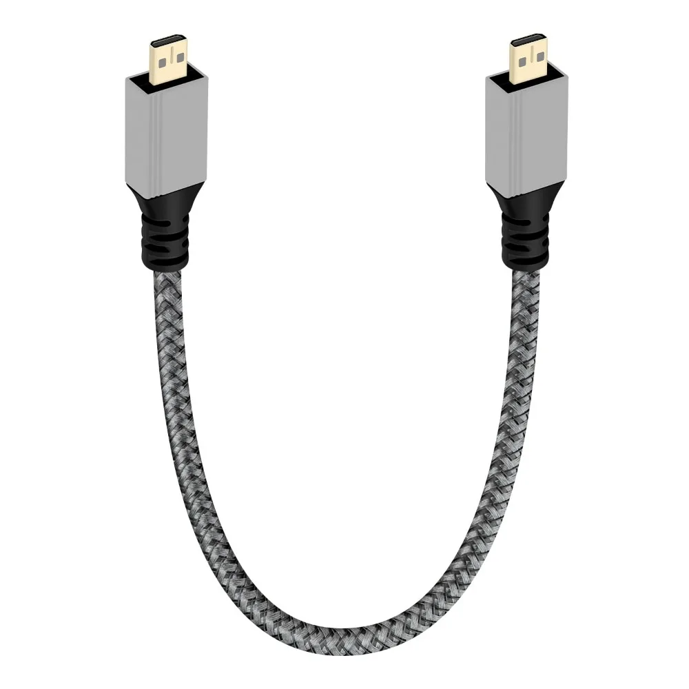 0.3m Micro HDMI‑compatible Male to Male Cable, 4K 1080P 3D HDR Cord for Raspberry Pi 5/4 Camera Camcorder Tablet Capture Card