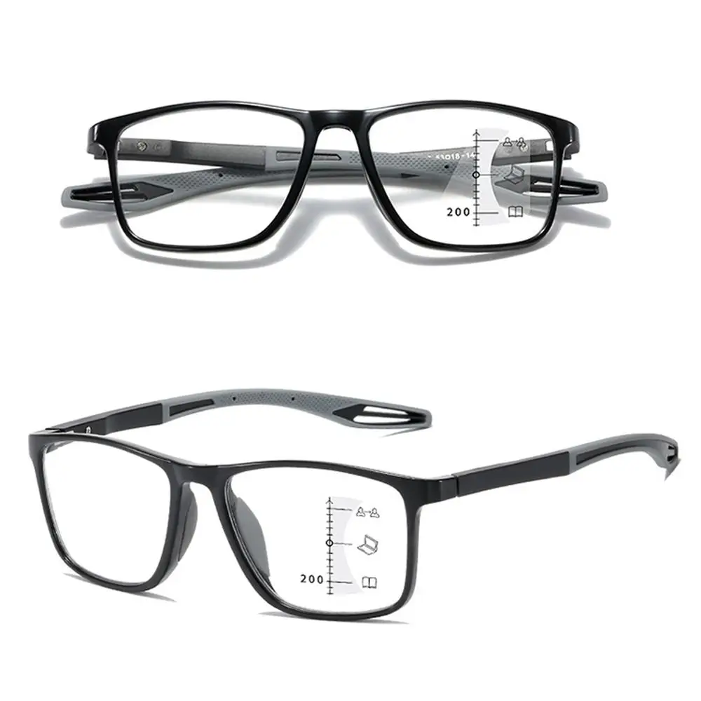 Lunettes de lecture multifocales anti-lumière bleue pour hommes et femmes, lunettes de sport, grand cadre progressif, lunettes presbytes optiques, TR90, nouveau