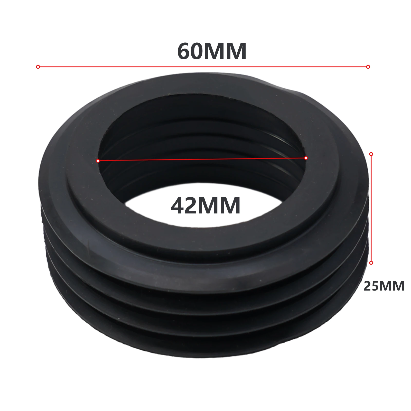 

High Quality Rubber Cone Seal For 42mm 119.668.00.1 For Geberit Low Level 2* Flush Pipe 2pc 60*42*25mm Black Color