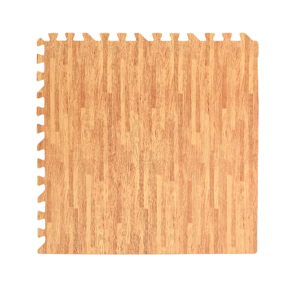 8PCS 30cm Square EVA Yoga Mat Floor Interlocking Mat Show Floor Yoga Fitness Gym Exercise Mat (Light Wood Grain)