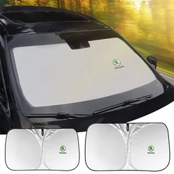 Car Front Windshield Sun Visor Foldable Sun Shade Cover For Skoda S Fabia 2 Superb 2 3 Octavia 2 a7 A5 Rapid Karoq VII Yeti VRS