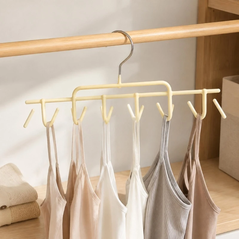 Garment Hanger, Coated Iron Closet Rack for Camisoles, Underwear and Sleeveless Clothing During Regular Storage Routines KXRE