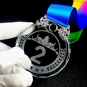 Description Picture 6 of itemFree  LOGO Crystal Awards Medals Gold Silver Bronze Glass Valuable Improved Player for Sports Meeting Events Souvenir Gifts