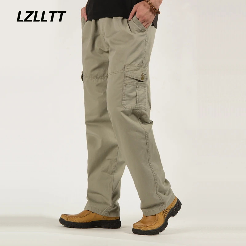 

2023 Spring Autumn Men Large Size 6XL Plus Cargo Pants Men Casual Military Cotton Pants Trousers Men Outwear Joggers Pants Male