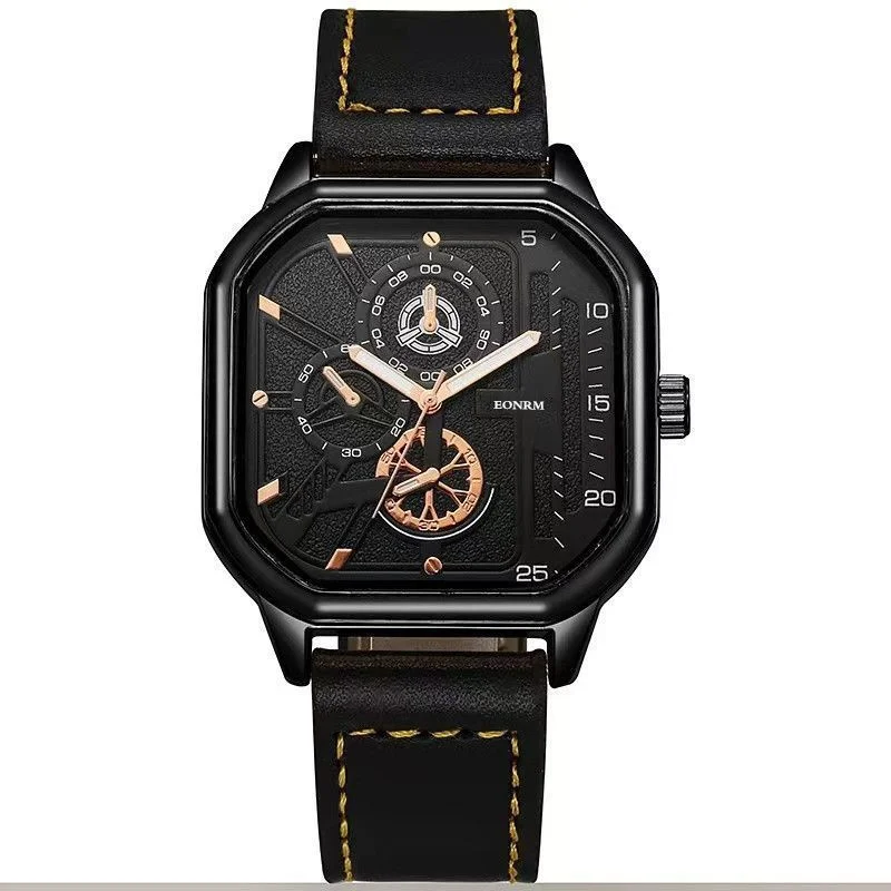 Reloj cuadrado de cuarzo para hombre, cronógrafo de alta belleza, resistente al agua, nuevo