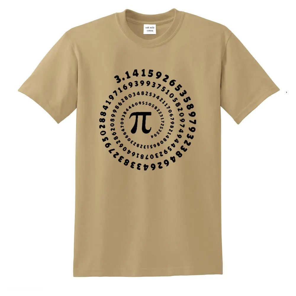 Men's t-shirt math 100% cotton number pi mathematical geometry printed men tshirt o-neck street style cool funny loose t shirt