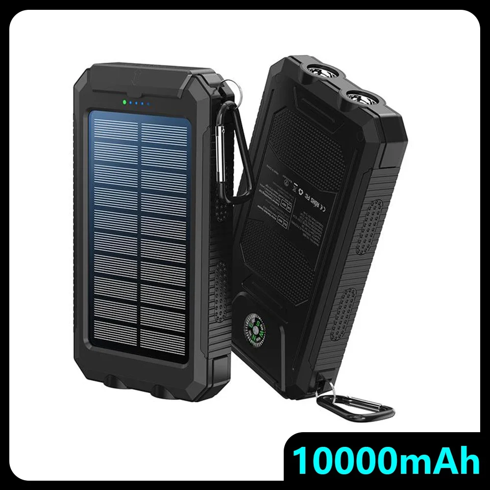 بنك طاقة شمسية خارجي متعدد الاستخدامات بقدرة 10000 مللي أمبير في الساعة 4 في 1: شحن/ضوء للاستخدام طوال اليوم
