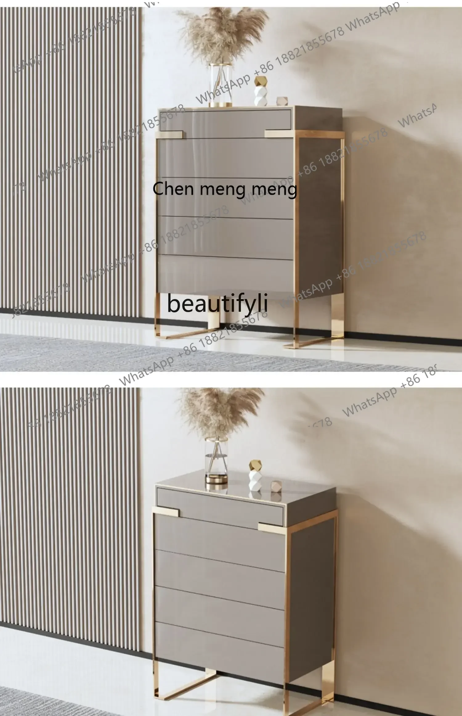 cn8350 LHY zq Italian-Style Light Luxury Chest of Drawers Hong Kong-Style Light Luxury Locker Bedroom Five-Bucket Cabinet Paint