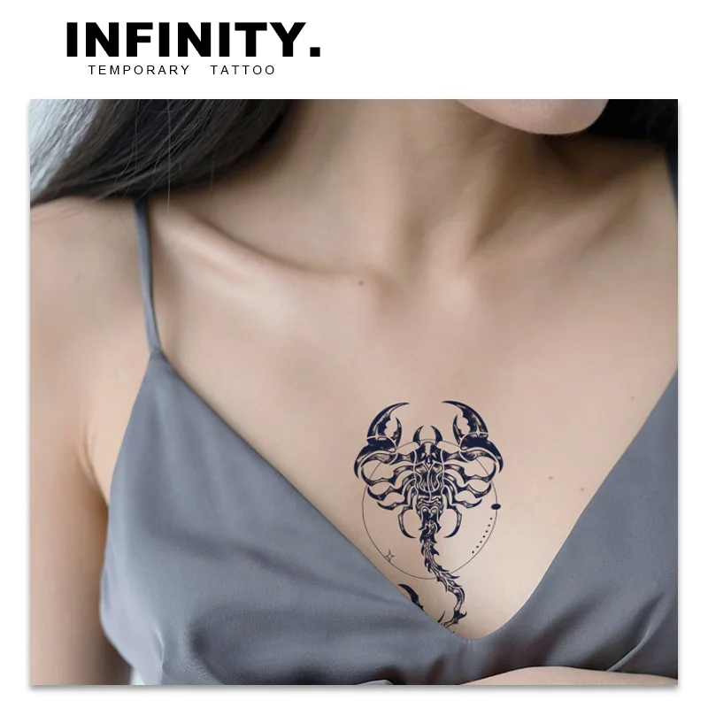 Poisonous Scorpion temporary tattoo sticker, waterproof magic tattoo, lasts to 8-15 days fake tattoo, semi permanent tattoo