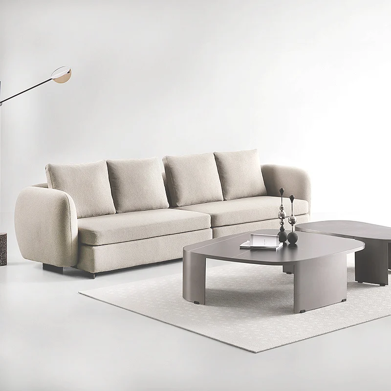 Luxury Minimalist Modular Sectional Couch Soft Elegant Cozy Boucle Curved Sofa Corner for Home Office Living Room