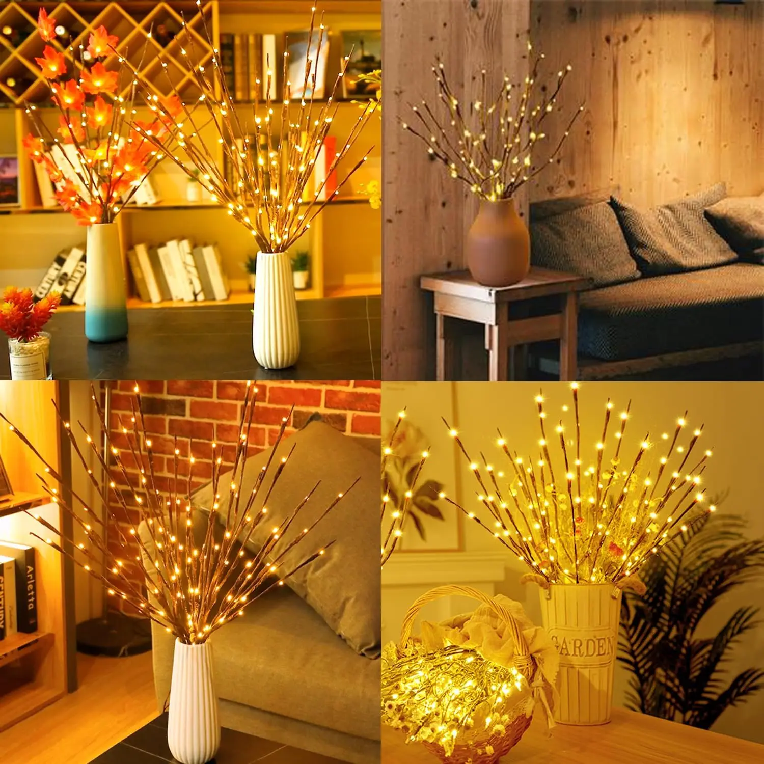 70CM 20 LED Twig Lighted Branch Vase Filler Tree Branch Light Christmas Wedding Christmas New Year Decorative Lights Night Lamp