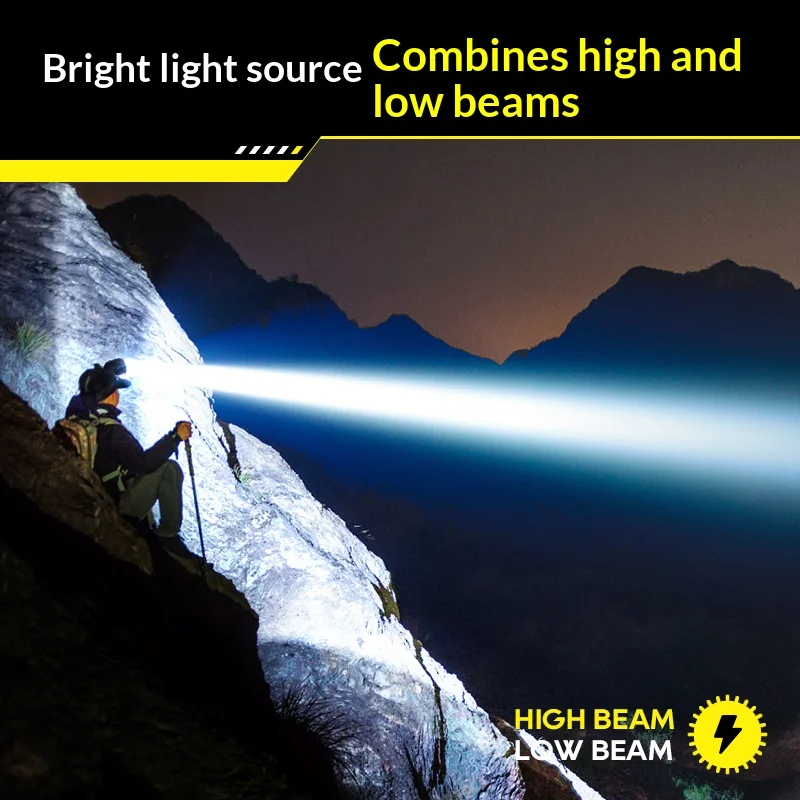 Philips Faro LED Illuminazione 19 Perline Lampada 450LM Faro Tipo-C Faro ricaricabile Lanterna da pesca da campeggio esterna