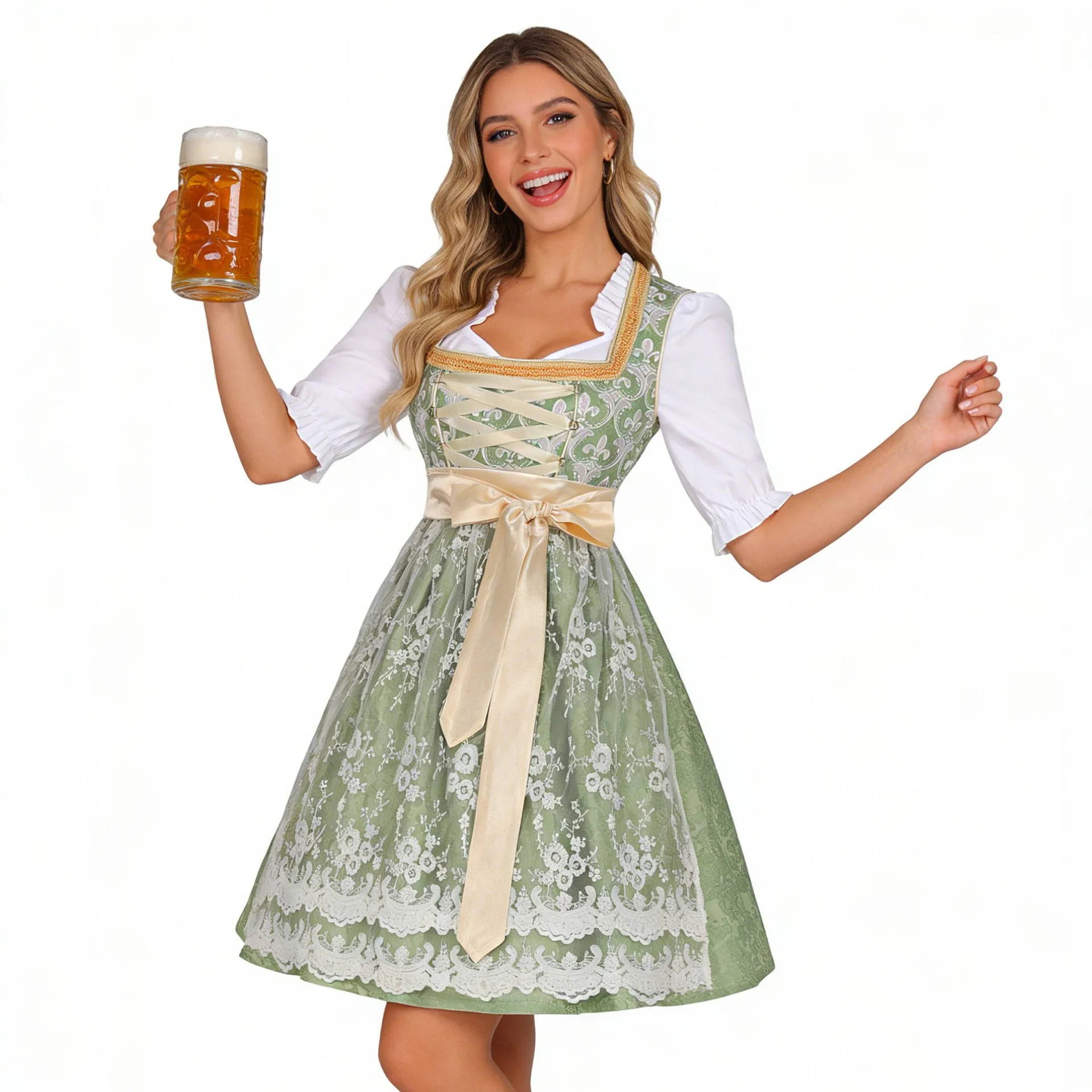 Fantasy Theme Skirt with Subtle Pattern European Fantasy Elegant Winter Stage Performance Stage Costume for Women and Men