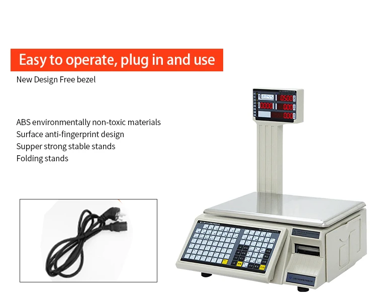 30kg precyzyjna cyfrowa waga do ważenia supermarketów waga cenowa elektroniczna waga do drukowania etykiet