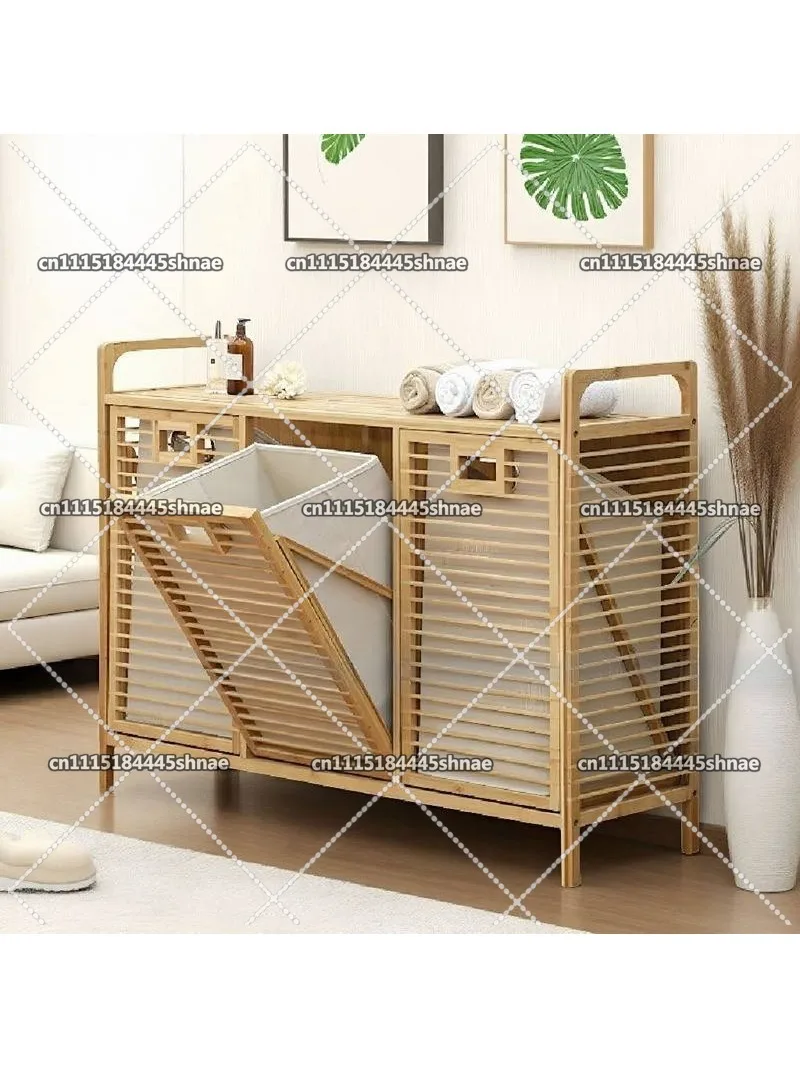Minimalist Floor Storage Cabinet Multi-Layer Clothing Organizer Bamboo Laundry Basket for Bedroom Classification Home Organizer