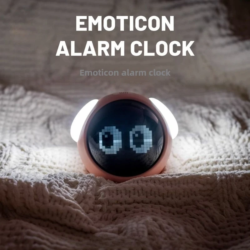 Xiaomi Cute Expression Alarm Clock Snooze Child Kids Digital Alarm Clocks Voice Control Intelligence LED Night Light for Bedroom
