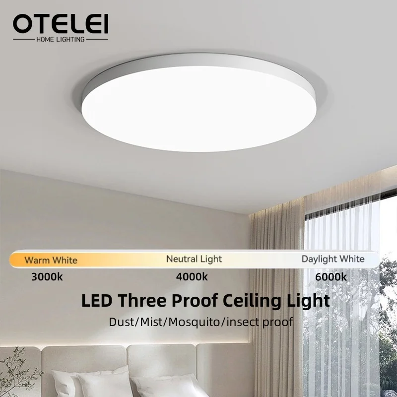 Plafond moderne à LEDs lumière étanche à la poussière trois preuves lumière cuisine chambre salle de bain salon intérieur maison plafonnier