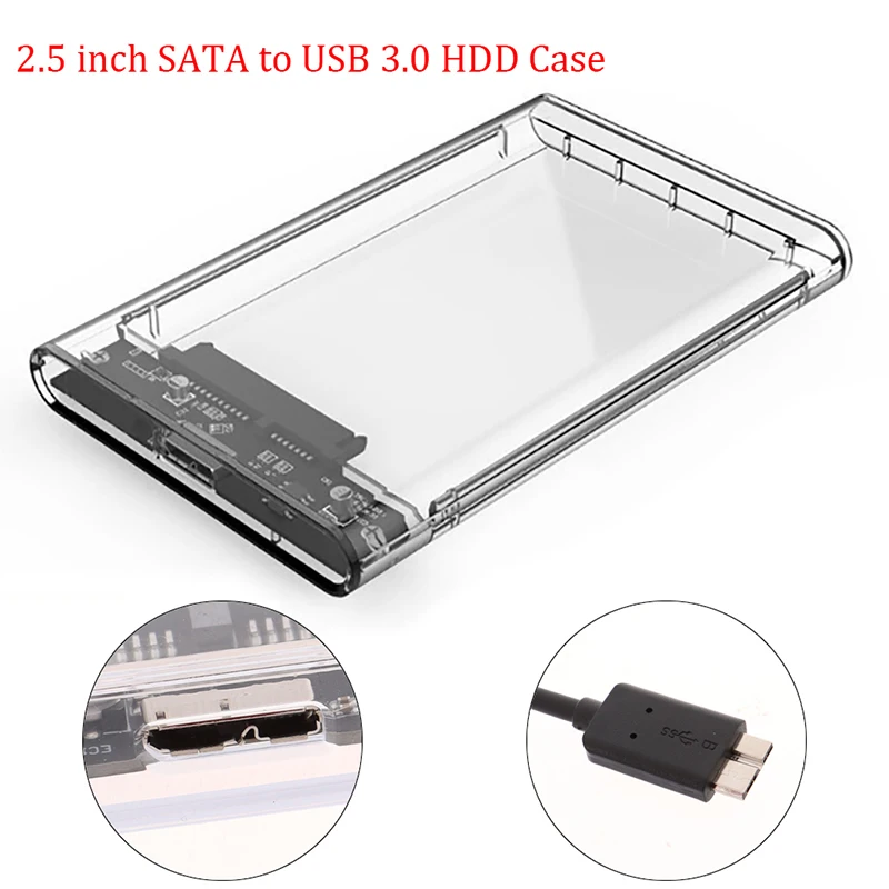 2.5'' USB 3.0 to SATA SSD HDD Hard Drive Disk External Case Enclosure