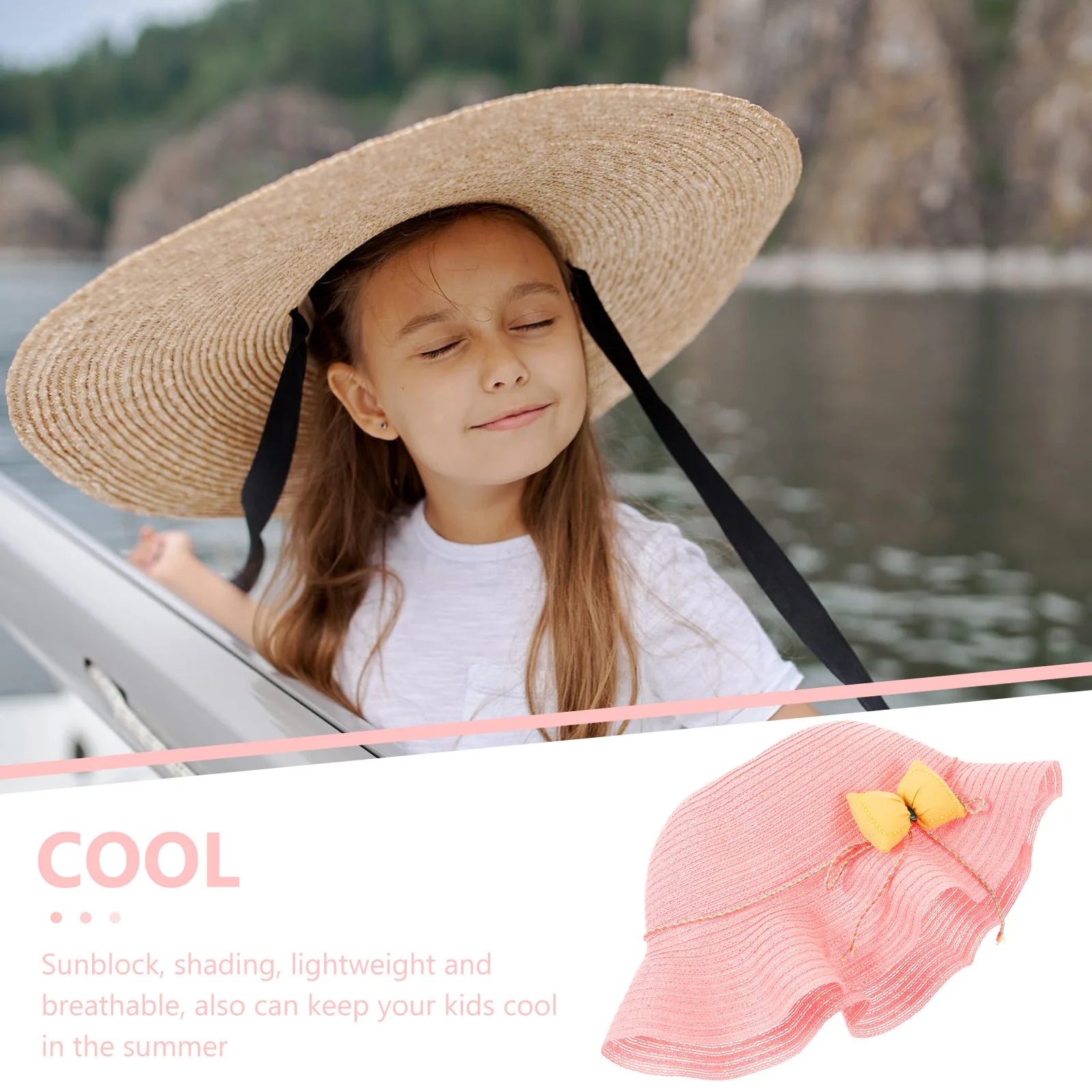 

Kids Straw Sun Visor Hat Lightweight Breathable Beach Hat Uv Protection for Outdoor Sports Straw Hats for Kids