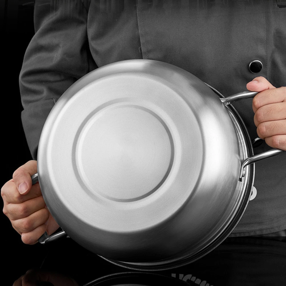 

Stainless Steel Soup Pot Safe Wear Resistance Easy Use Kitchen Accessory Steaming Heating Food Cooking Milk Instant