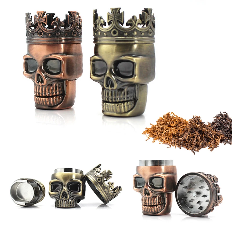 

Classic King 3 Layers Men Skull Head Shape Grinder Portable Herb Tobacco Herb Spice Crusher Hookah Smoking Plastic Accessories
