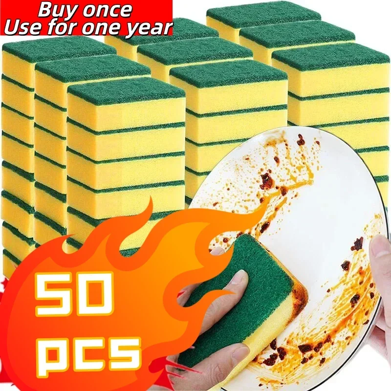 5/50 шт., кухонная губка для мытья посуды, мягкая впитывающая чистая губка для протирания, губка для удаления ржавчины, наборы для удаления, щетка для бытовой чистки, губка