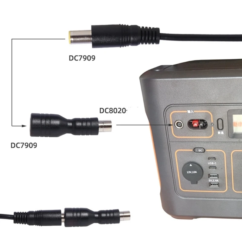 Dc7909 Female to DC8020 Male Adapter for Solar Panel RV Portable Power Station DC7909 to DC8020 Adapter Wide Application