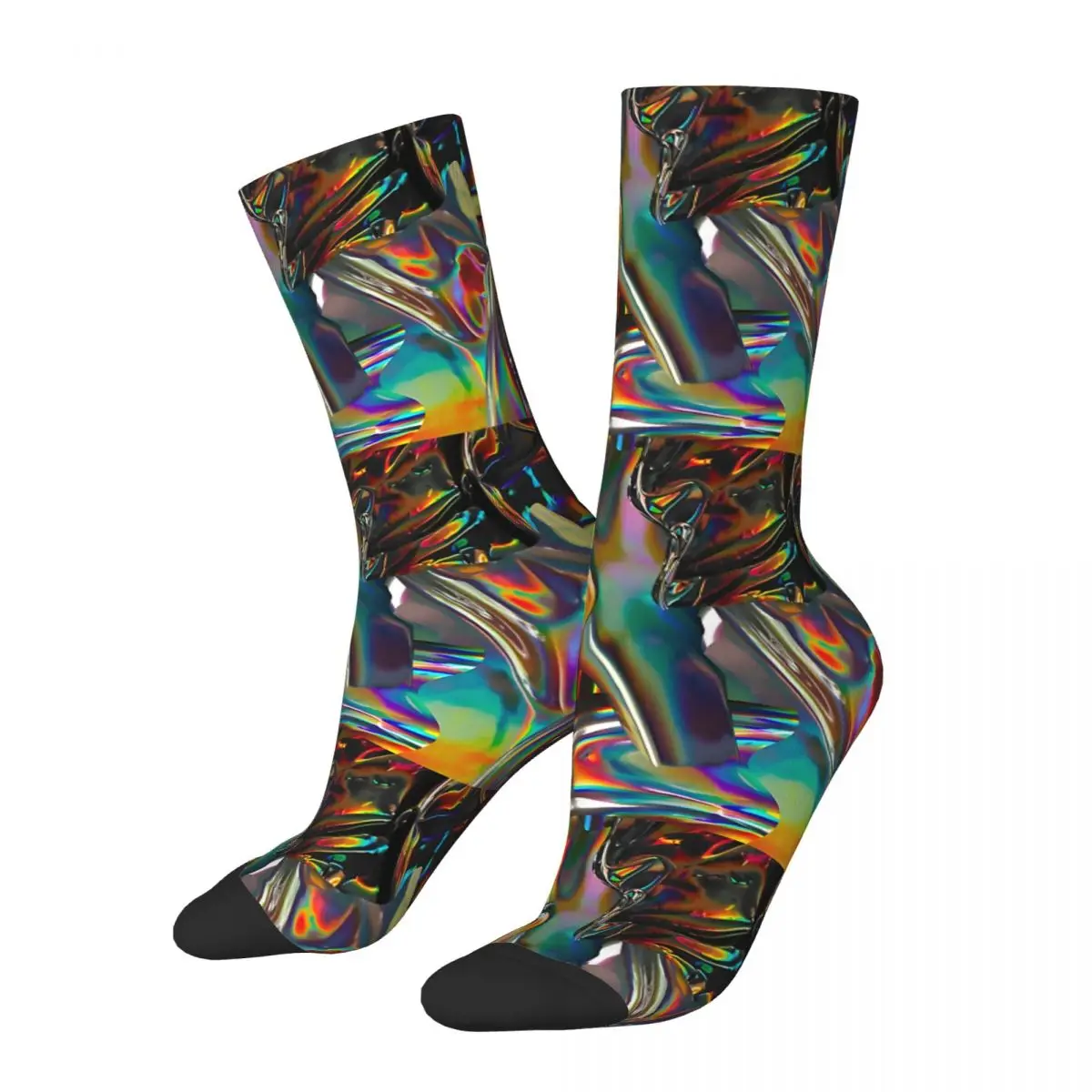 Holographic Reflections Bath Mat Socks Travel 3D Print Boy Mid-calf Sock